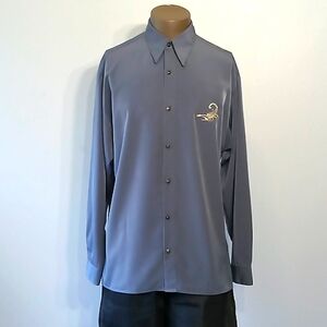 Scorpion & Micro 1pc China Blue Long sleeves shirt by Daniali USA